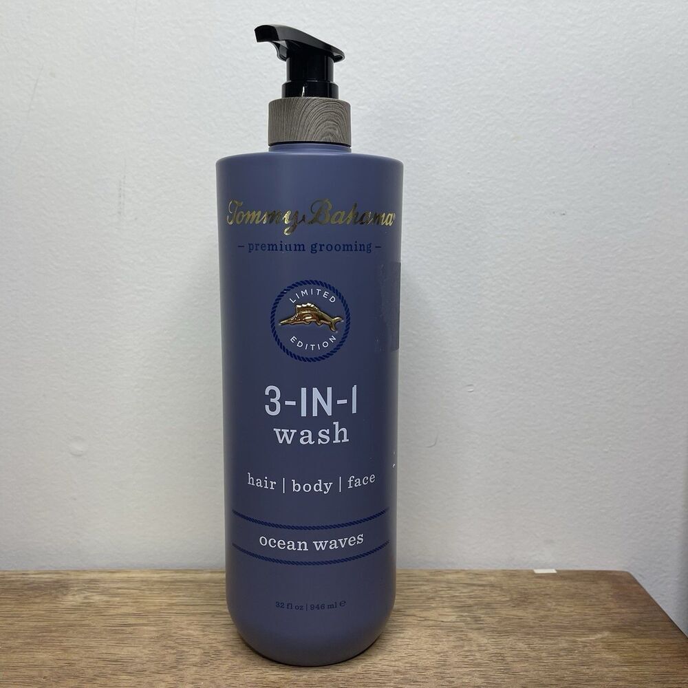 Tommy Bahama Premium 3-in-1 Hair Body & Face Wash - Ocean Waves - Jumbo 32 oz
